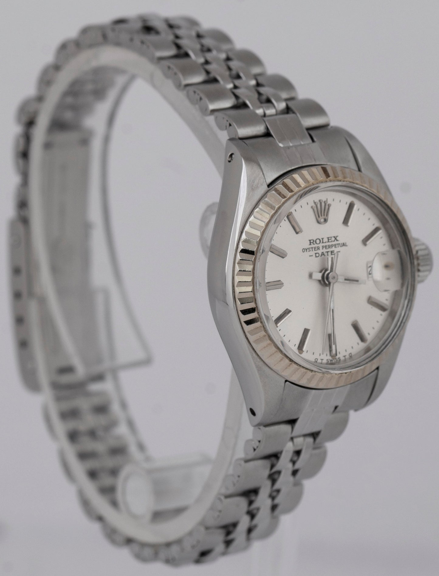 1978 Ladies Rolex Oyster Perpetual Date 26mm Silver Stainless Steel Watch 6917