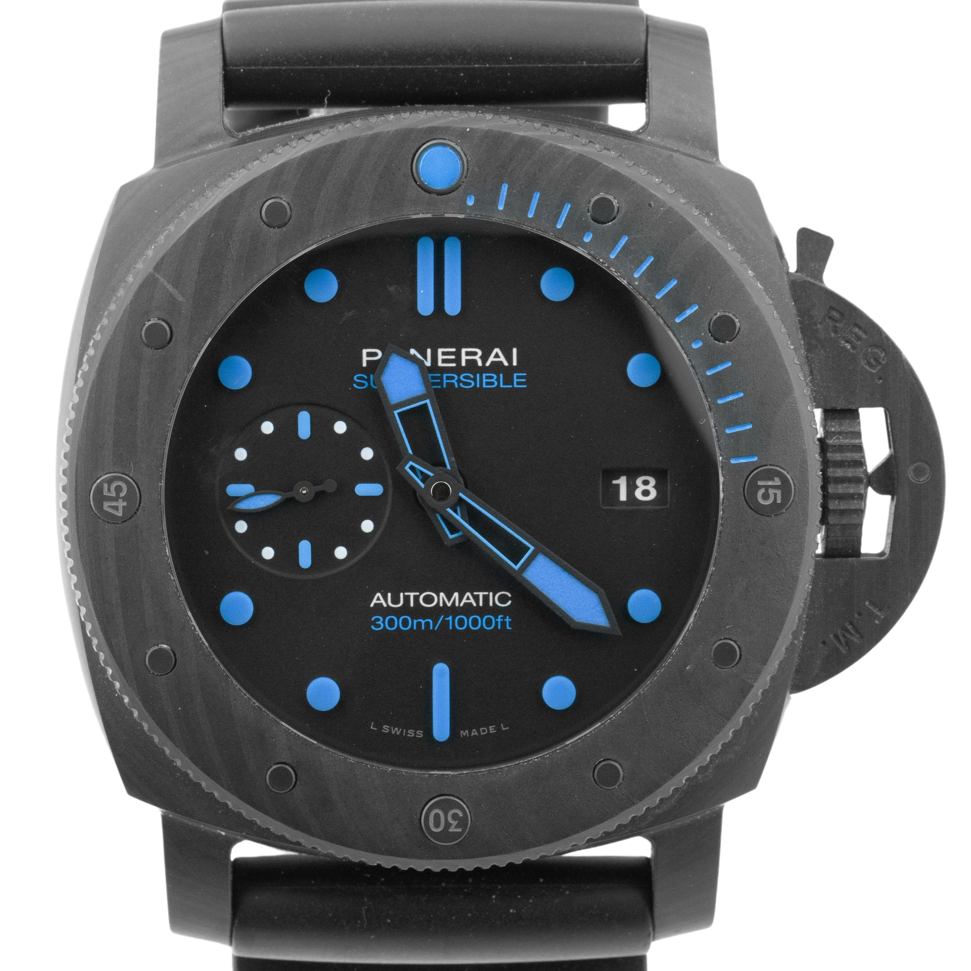 Panerai Submersible PAM 1616 Carbotech Carbon 47mm Black Blue Watch PAM01616 B P