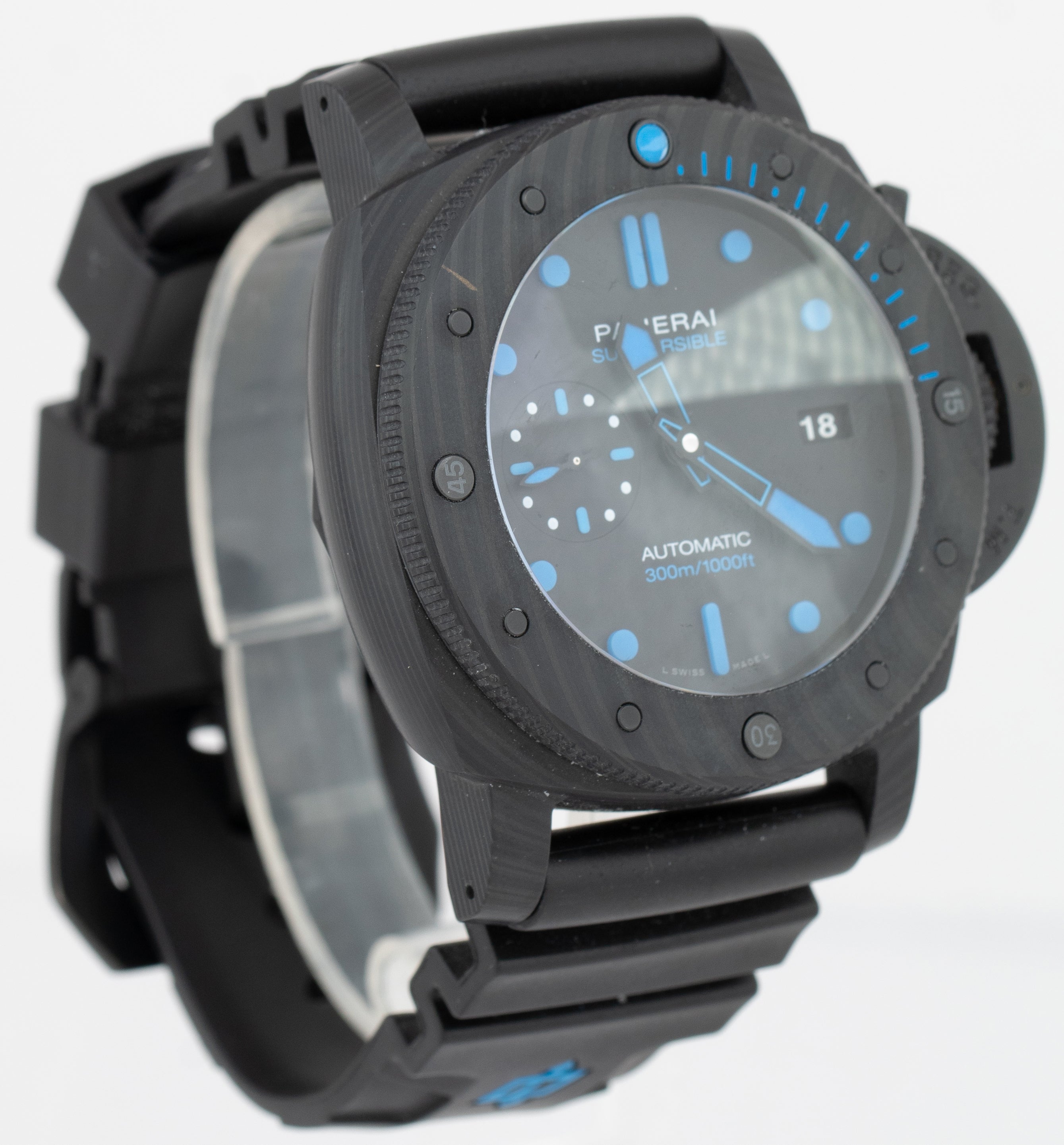 Panerai Submersible PAM 1616 Carbotech Carbon 47mm Black Blue Watch PAM01616 B P