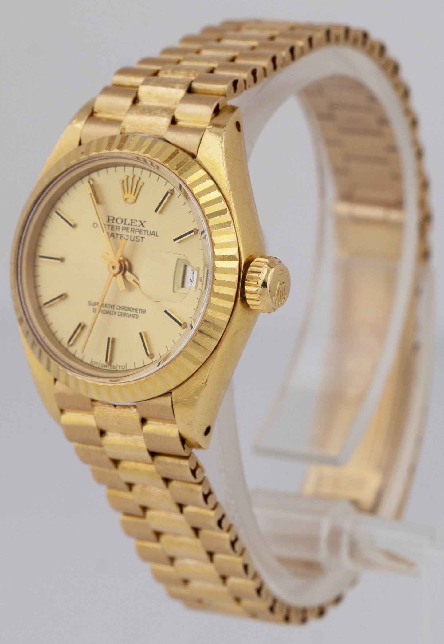 Ladies Rolex DateJust President 26mm Bark Champagne Sigma Automatic Watch 6917