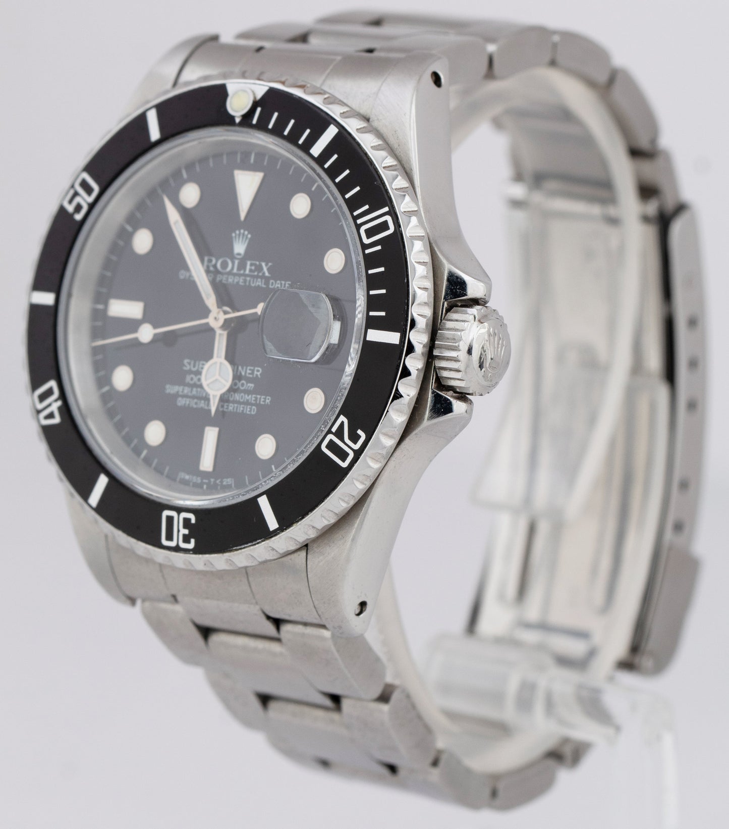 Rolex Submariner Date Stainless Steel Black Automatic Oyster Dive Watch 16610