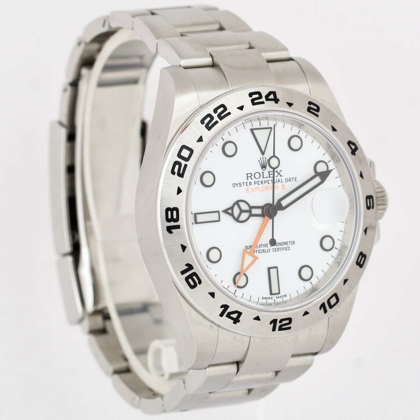 Rolex Explorer II Orange POLAR WHITE GMT Stainless Steel 216570 42mm Watch