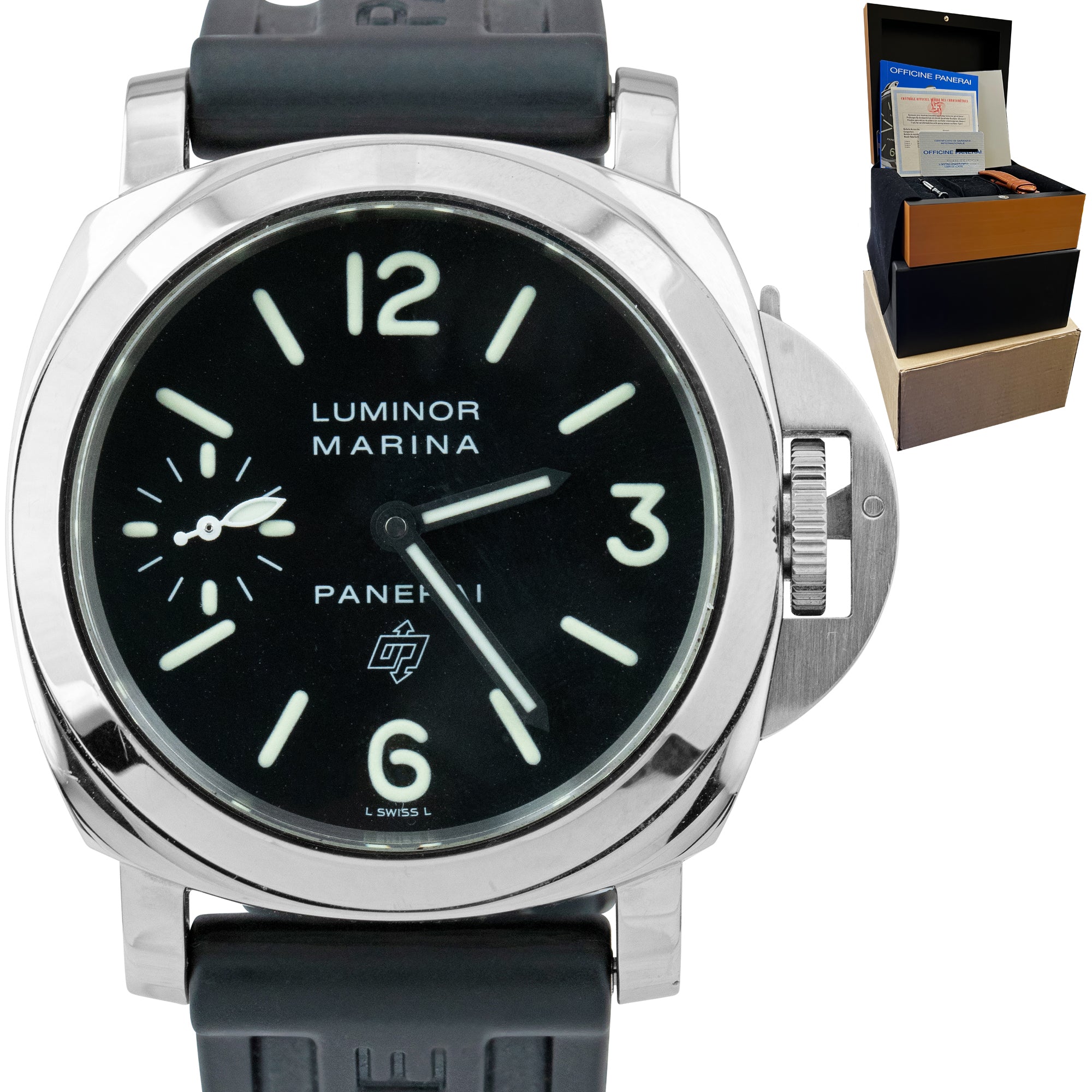 Panerai PAM 005 Luminor Marina Logo Black 44mm Mechanical Watch