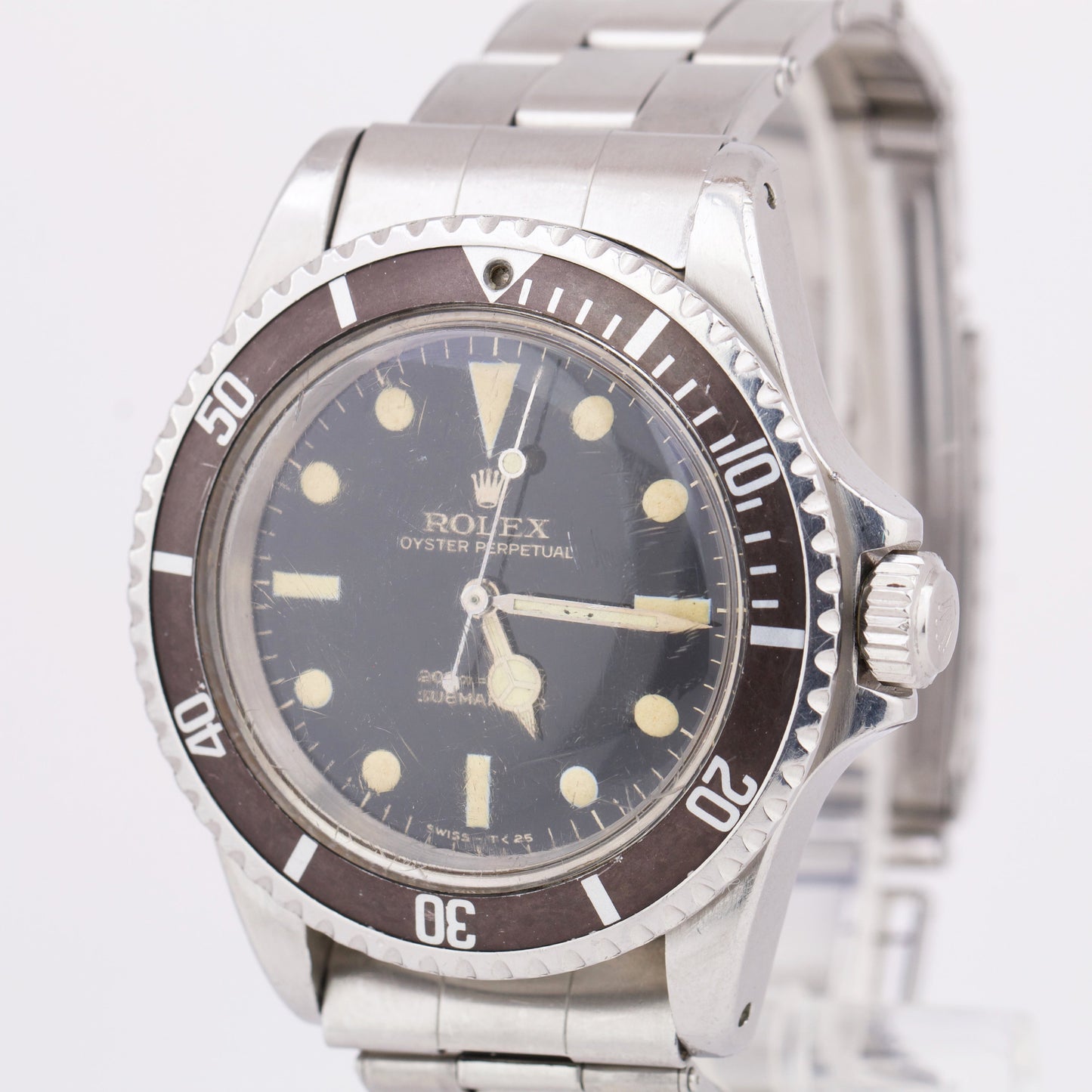 VINTAGE 1966 Rolex Submariner BART SIMPSON Stainless Steel GILT Black Watch 5513