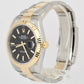 2021 Rolex Datejust 41mm Black Two-Tone 18K Yellow Gold Oyster Watch 126333 B+P
