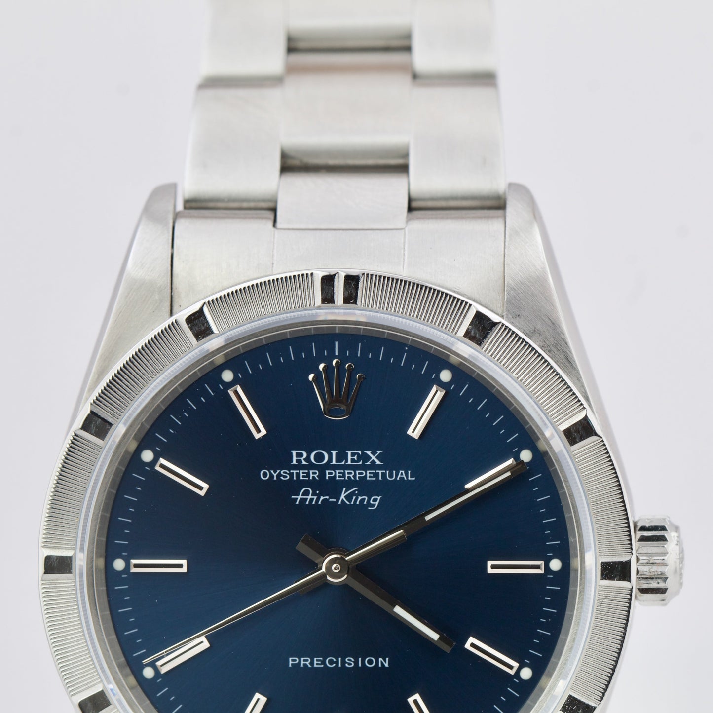 Rolex Oyster Perpetual Air-King Blue 14010M Stainless Steel NO-HOLES 34mm Watch