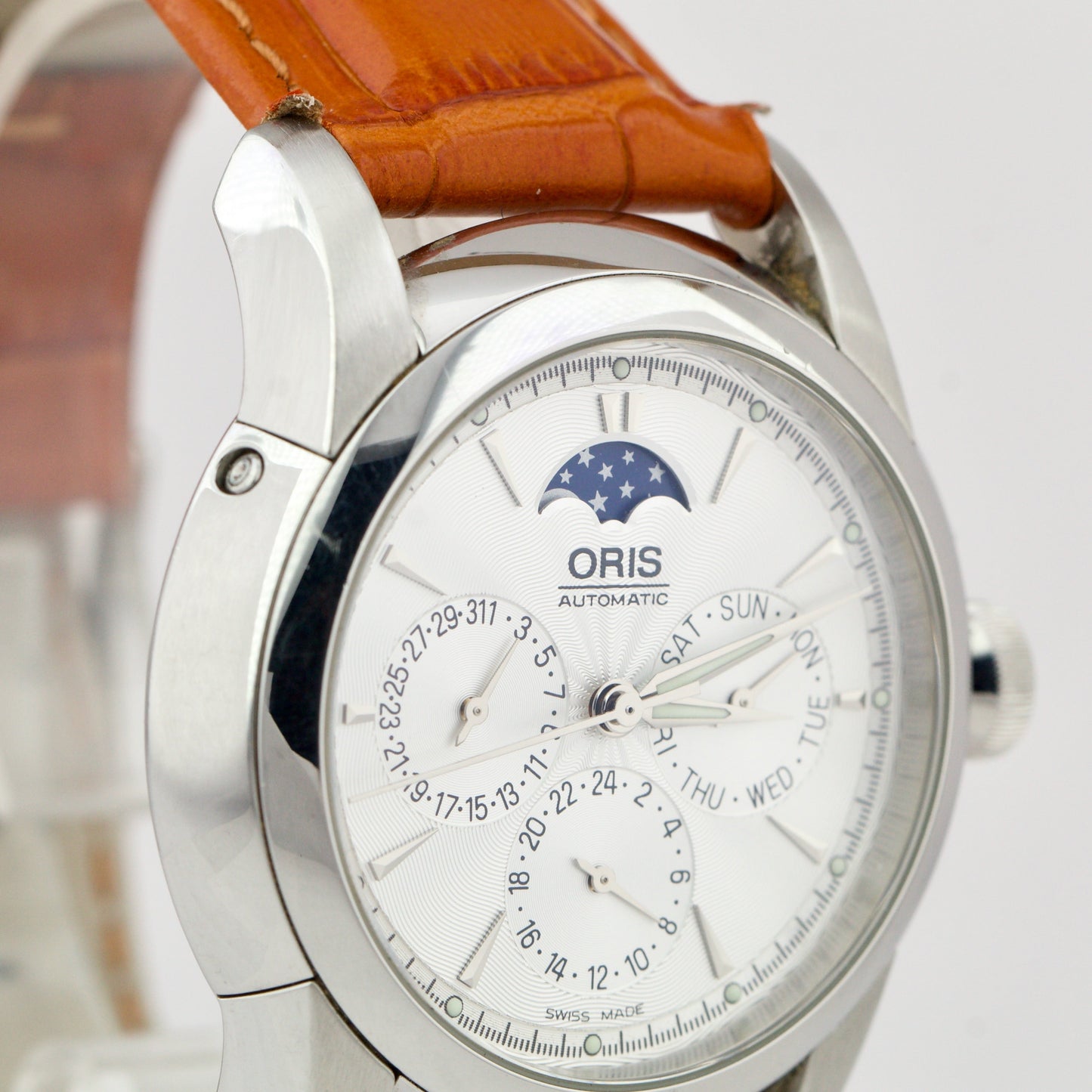 Oris Artelier Complication Moonphase Stainless Steel 40mm Leather 7546 Watch