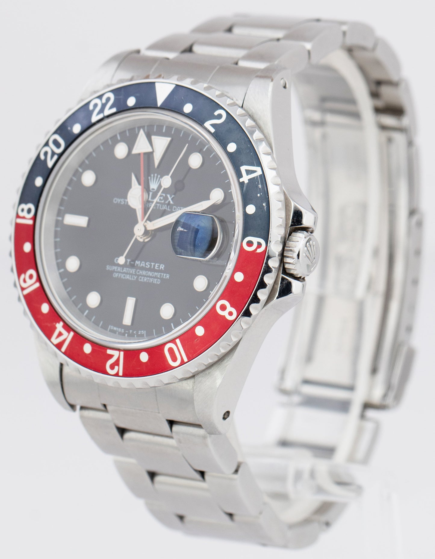 1998 Rolex GMT-Master I 40mm PEPSI Blue Red Stainless Steel Watch 16700 PAPERS