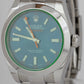 MINT Rolex Milgauss Z-Blue Green 40mm 116400 GV Stainless Steel  Watch CARD