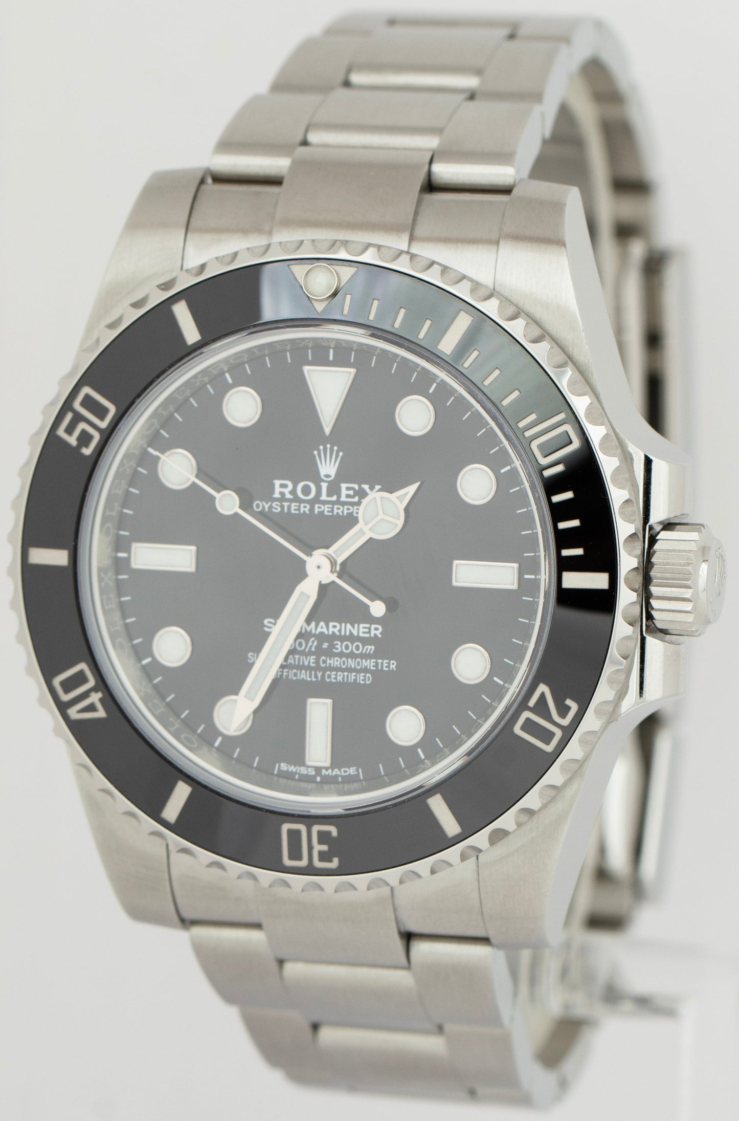 2020 NEW CARD Rolex Submariner No-Date Steel Black Ceramic 114060 40mm Watch B+P