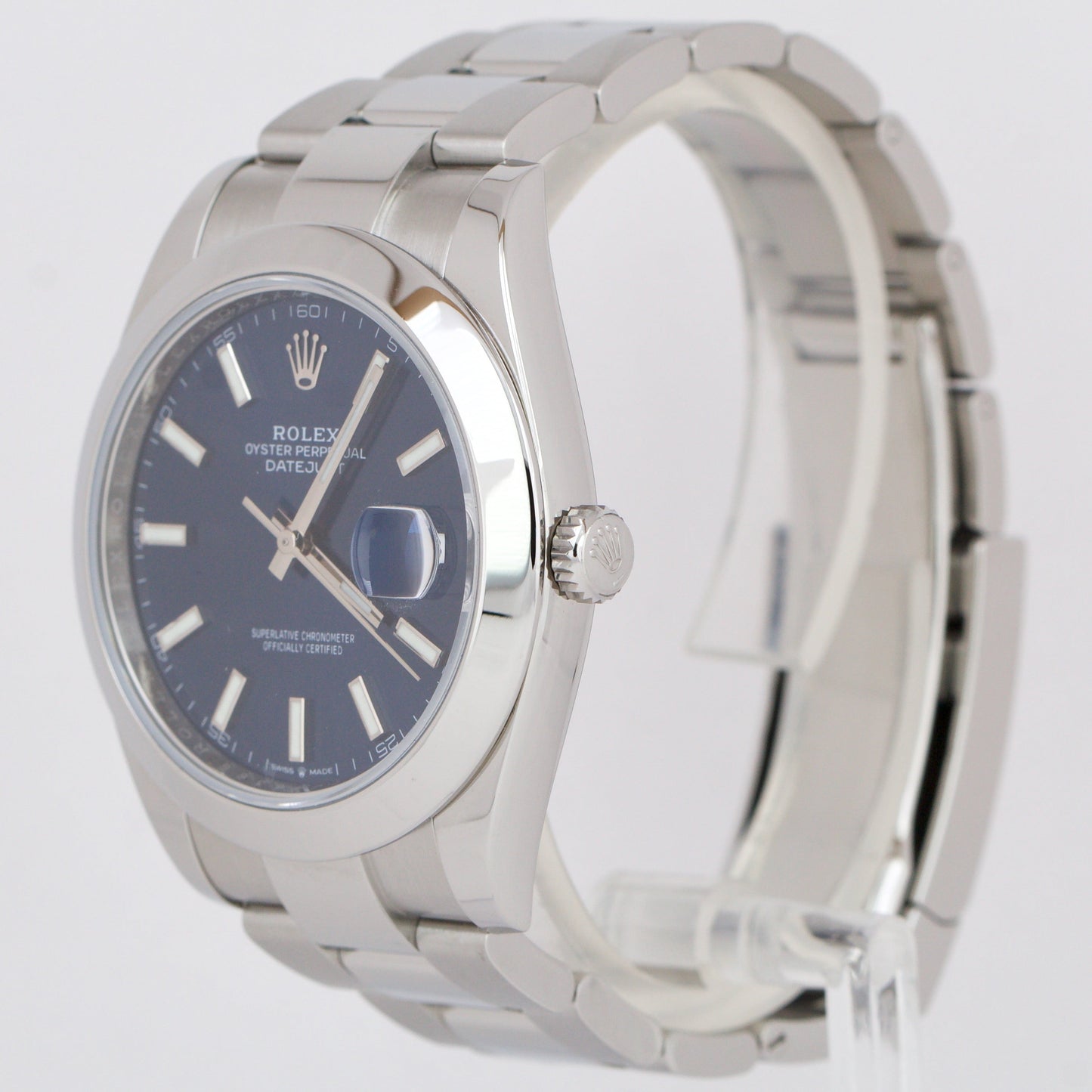Rolex DateJust 41 Blue Dial 41mm Smooth Stainless Steel Oyster Date Watch 126300