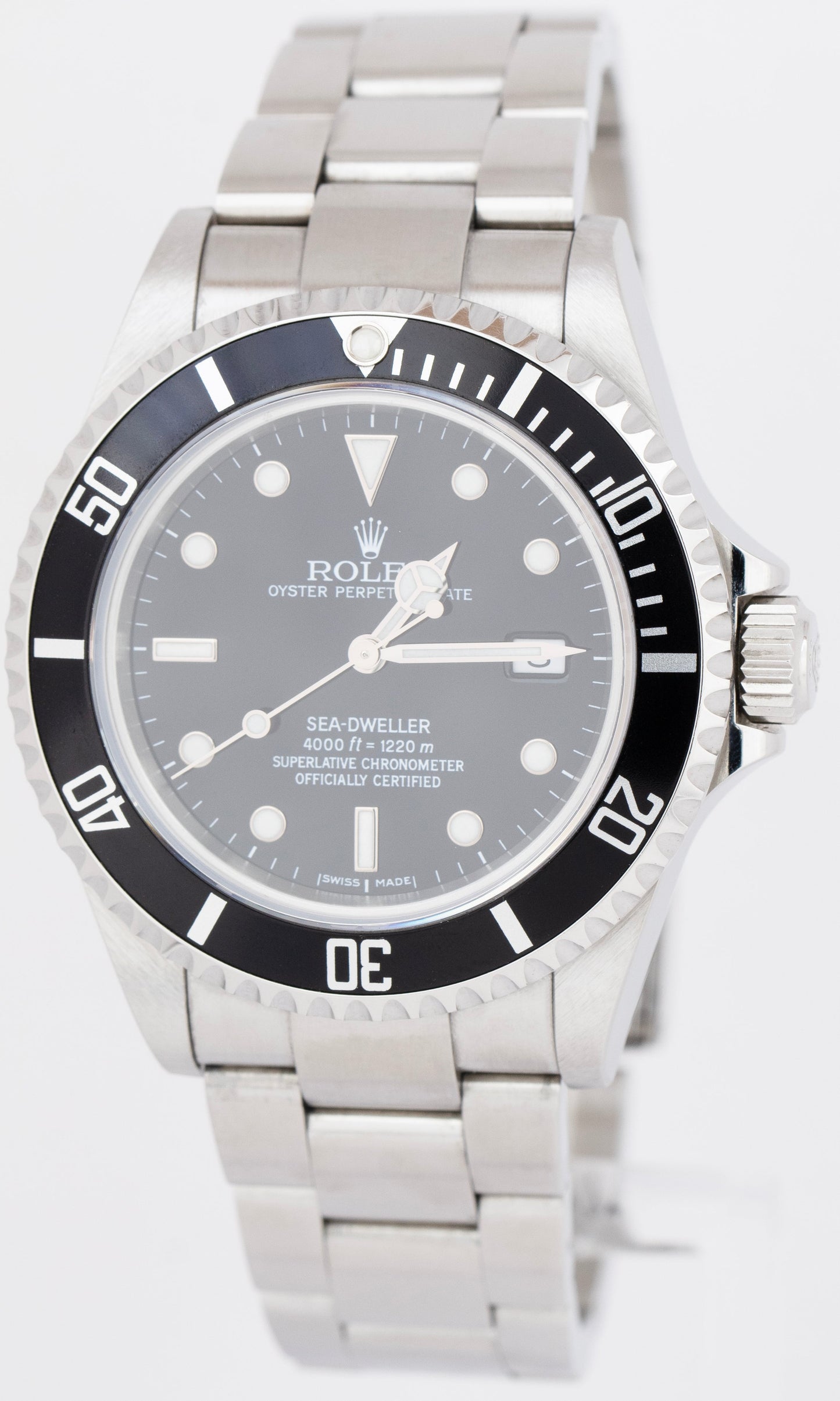 UNPOL. 2007 Rolex Sea-Dweller 16600 40mm Steel Black Automatic Watch PAPERS