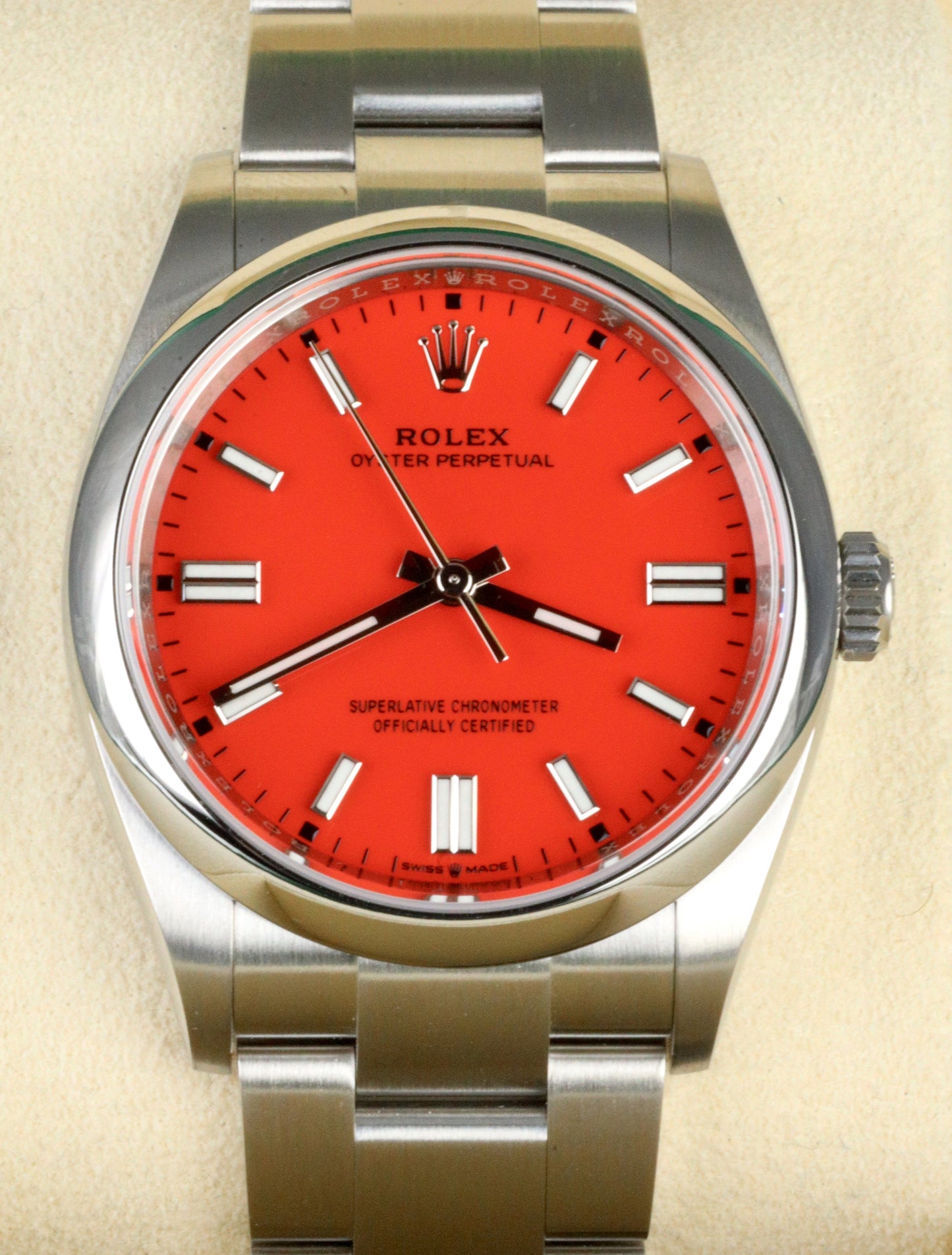 2021 Rolex Oyster Perpetual 36mm CORAL RED 36mm Stainless Watch 126000 BOX CARD