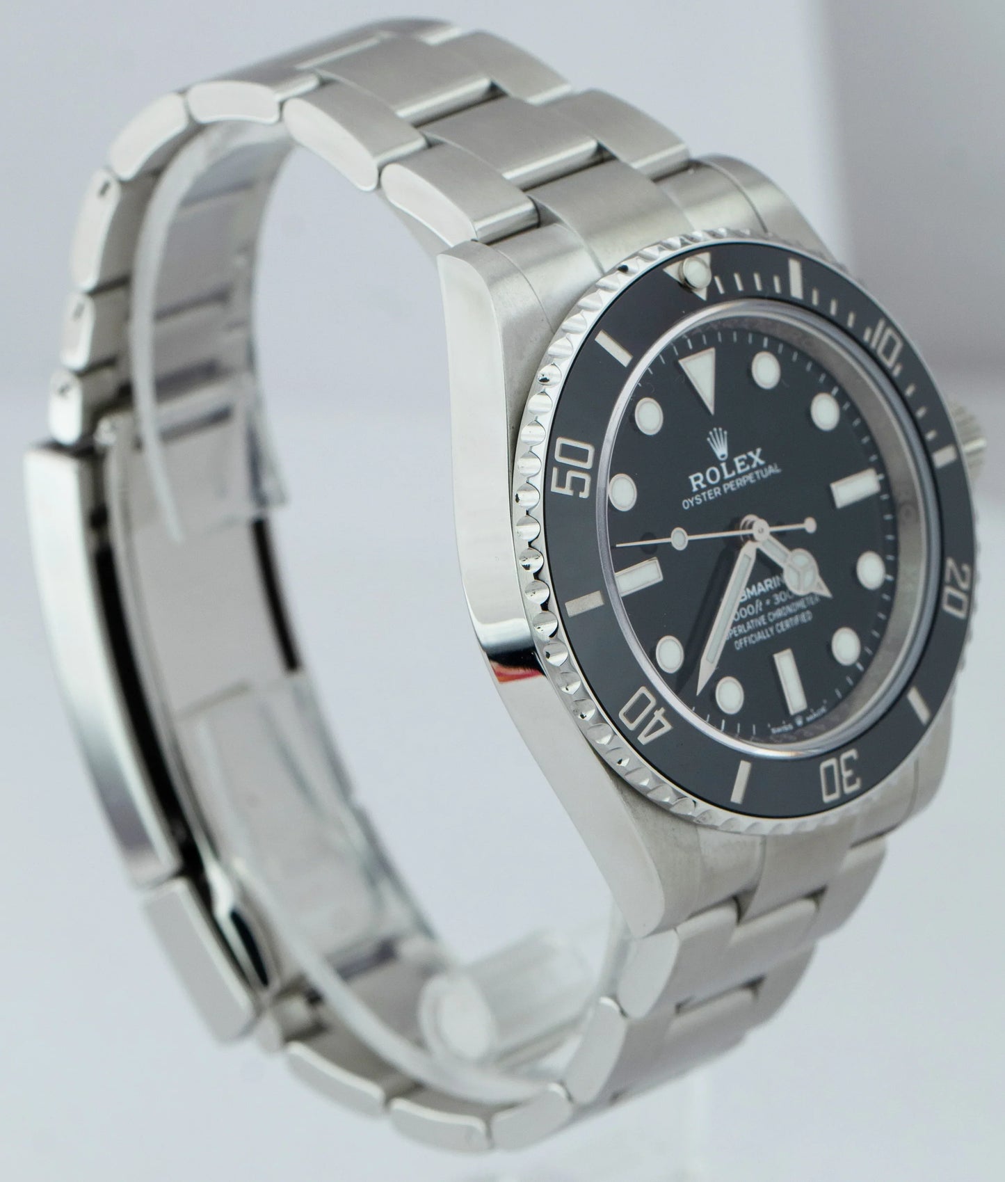 MINT NEW CARD Rolex Submariner 41mm No-Date Black Ceramic Watch 124060LN B+P