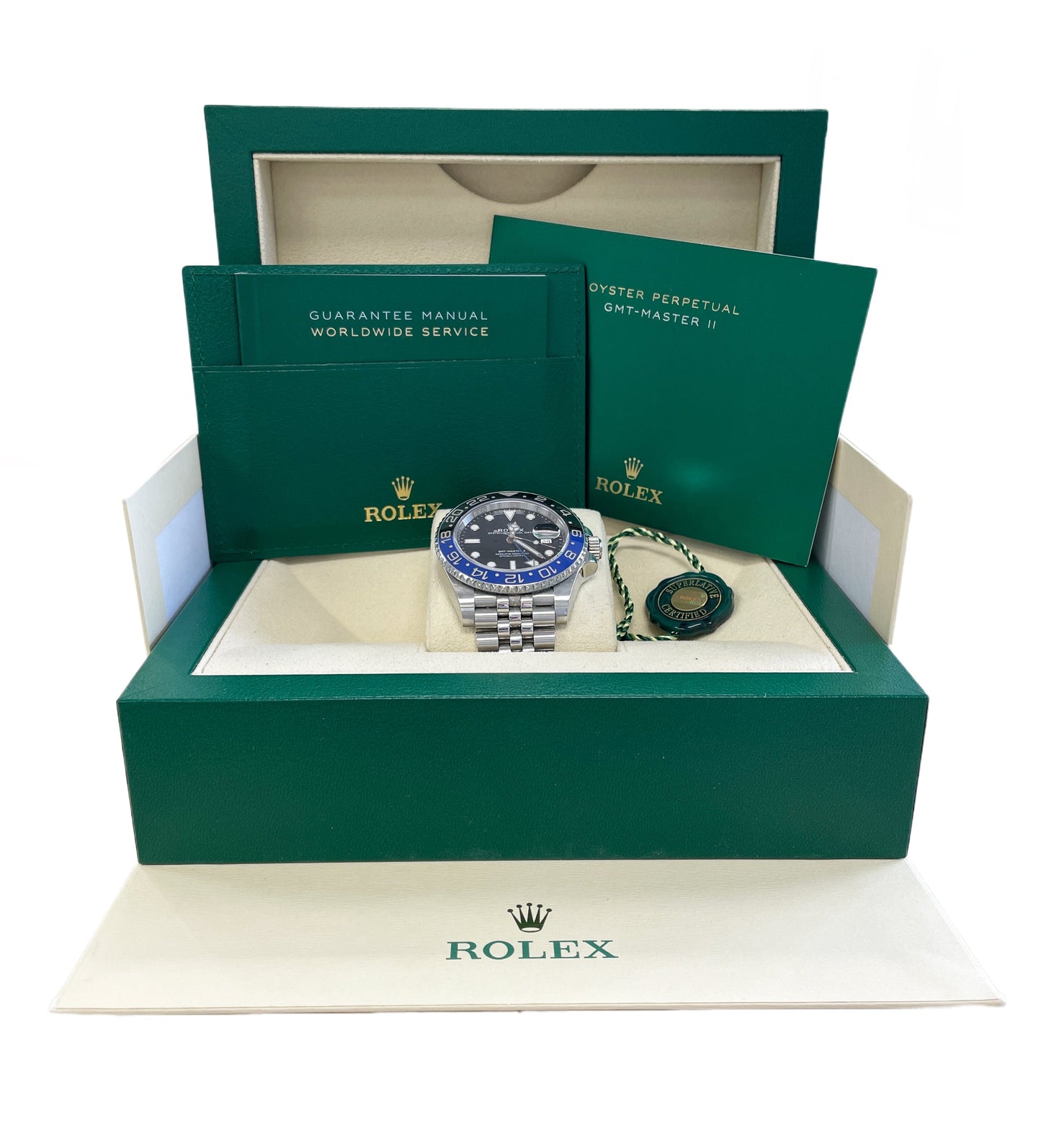 Rolex GMT-Master II Batman Black Blue Jubilee 126710 BLNR 40mm Steel Watch BOX