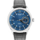 Rolex Cellini Date 18k WHITE GOLD Blue Guilloche Leather 39mm 50519 Watch