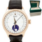 Rolex Cellini Moonphase White Dial 18K Everose Gold 39mm Leather 50535 Watch