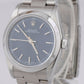 Ladies Rolex Oyster Perpetual Blue Stick Dial 31mm Stainless Oyster Watch 77080