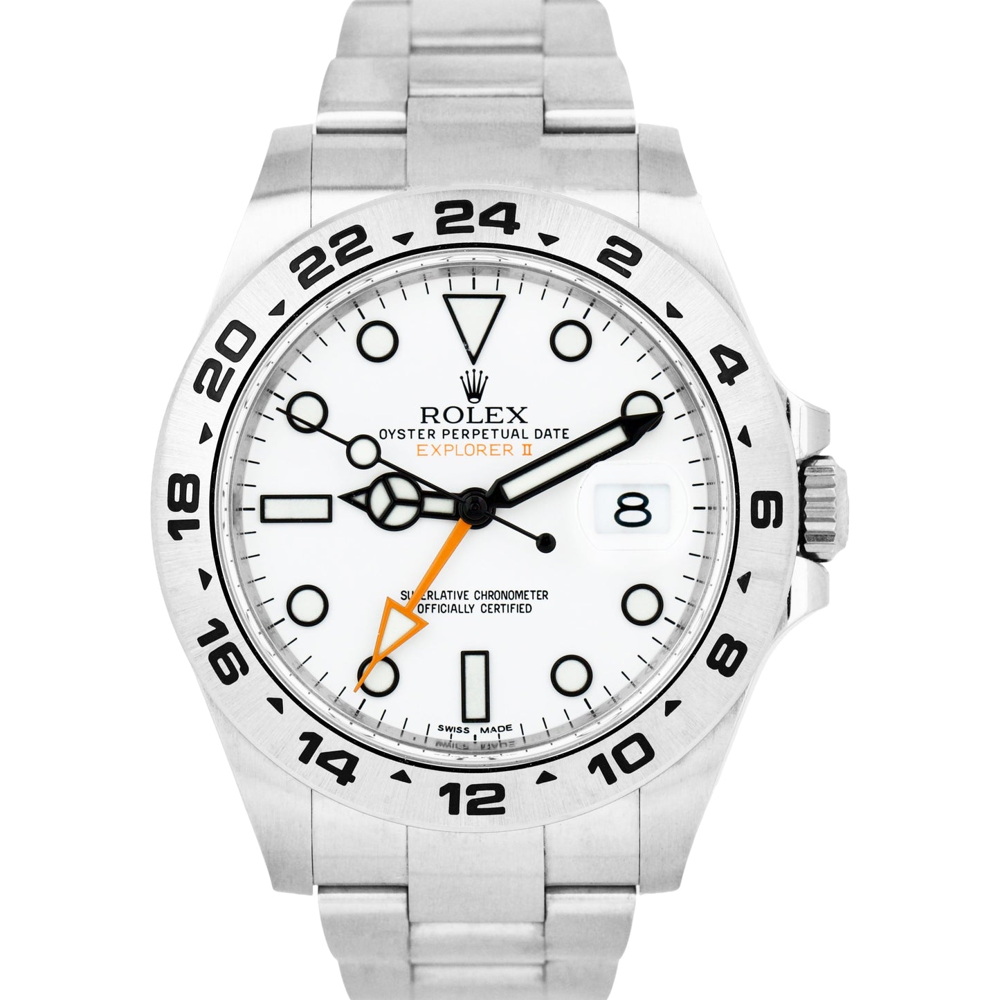 Rolex Explorer II Orange POLAR WHITE GMT Stainless Steel 216570 42mm Watch