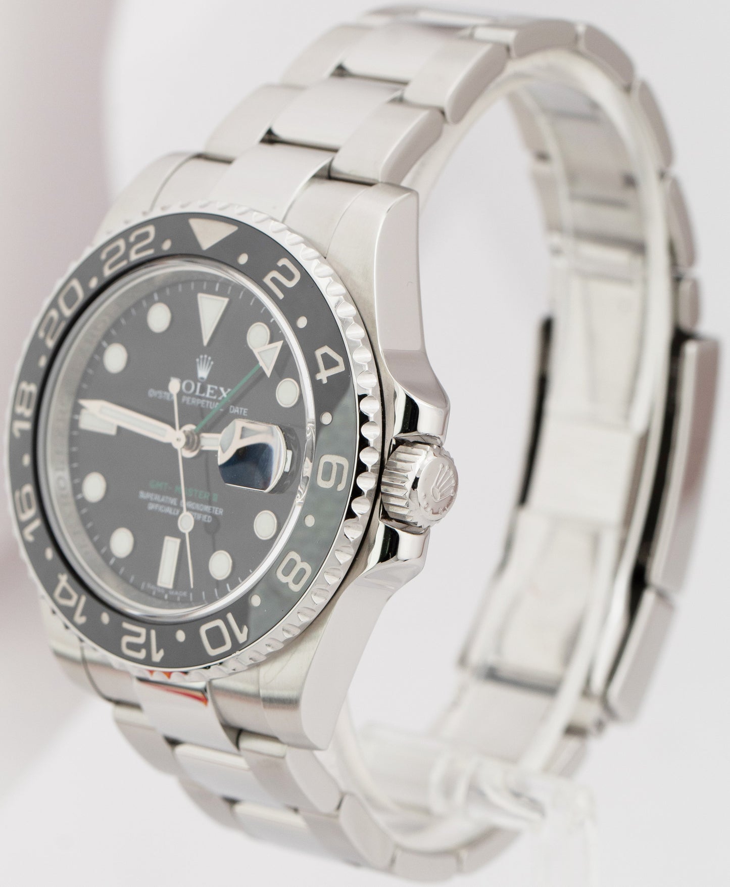 MINT Rolex GMT-Master II Black 40mm Ceramic Stainless Steel Date Watch 116710