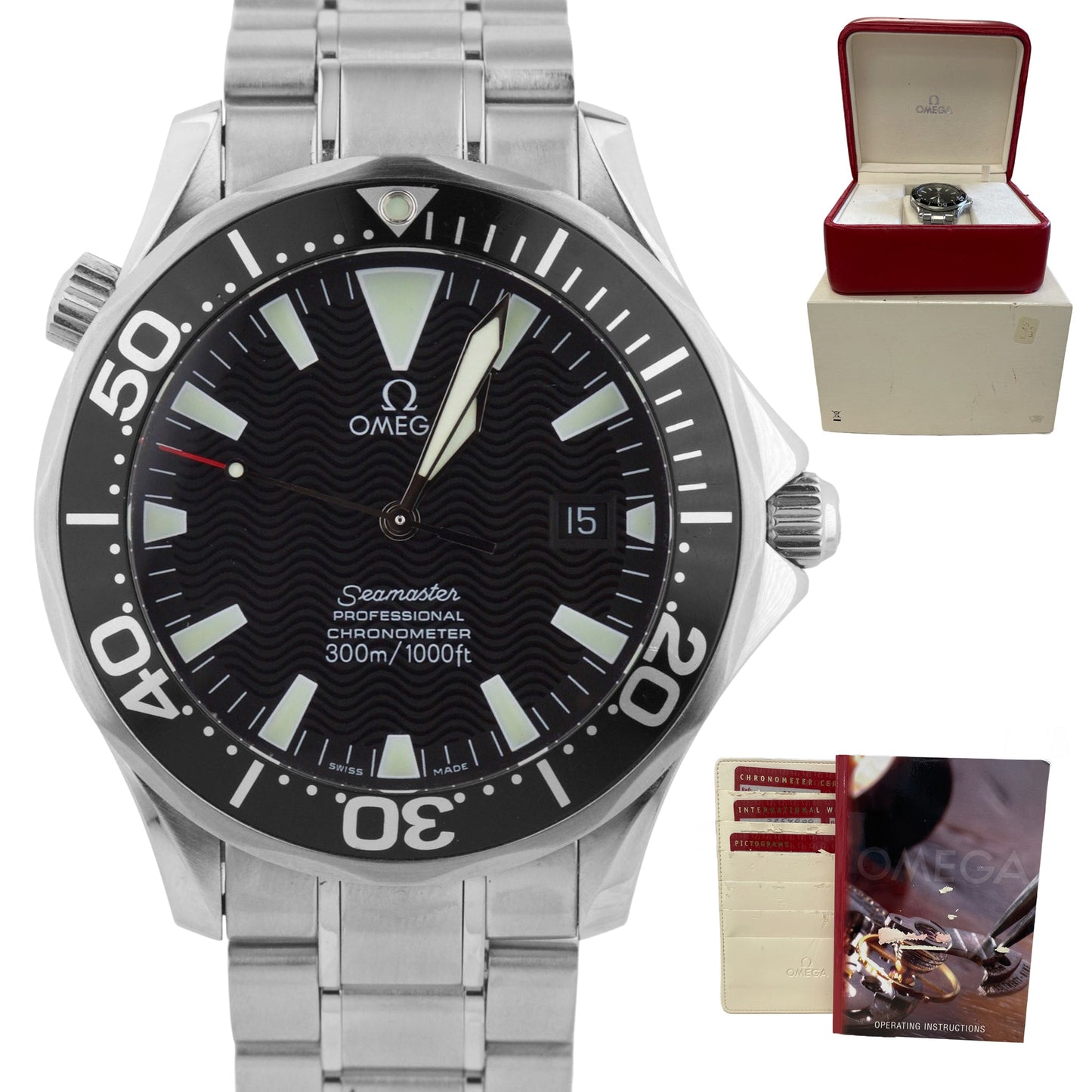 Omega Seamaster Professional Sword Hands Black 300M 2254.50 41mm Automatic Watch