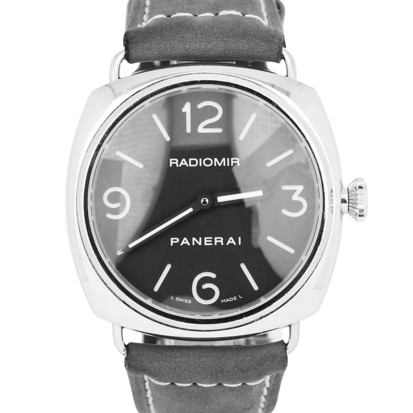 Panerai Radiomir Base Black PAM 210 N Manual 45mm Leather Watch PAM00210 B&P