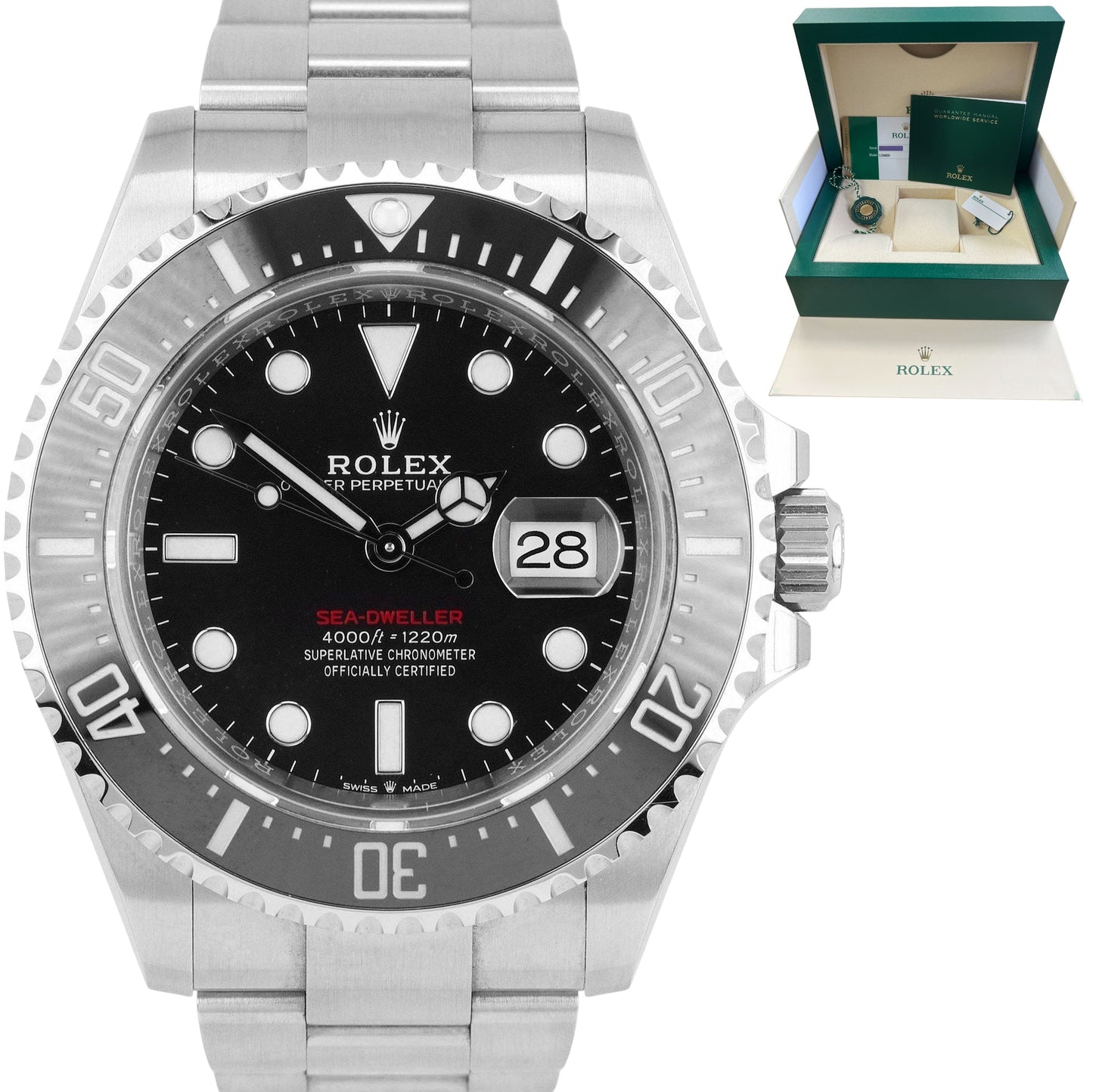 Rolex Sea-Dweller Black Stainless Mark II 50th-Anniversary 126600 43mm Watch BP