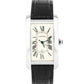 Cartier Tank Americaine 18k White Gold 26X45mm Roman Dial Leather 1741 Watch