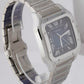 NEW STICKERED Cartier Santos Large 40mm Automatic Steel BLUE Watch 4072 WSSA0030