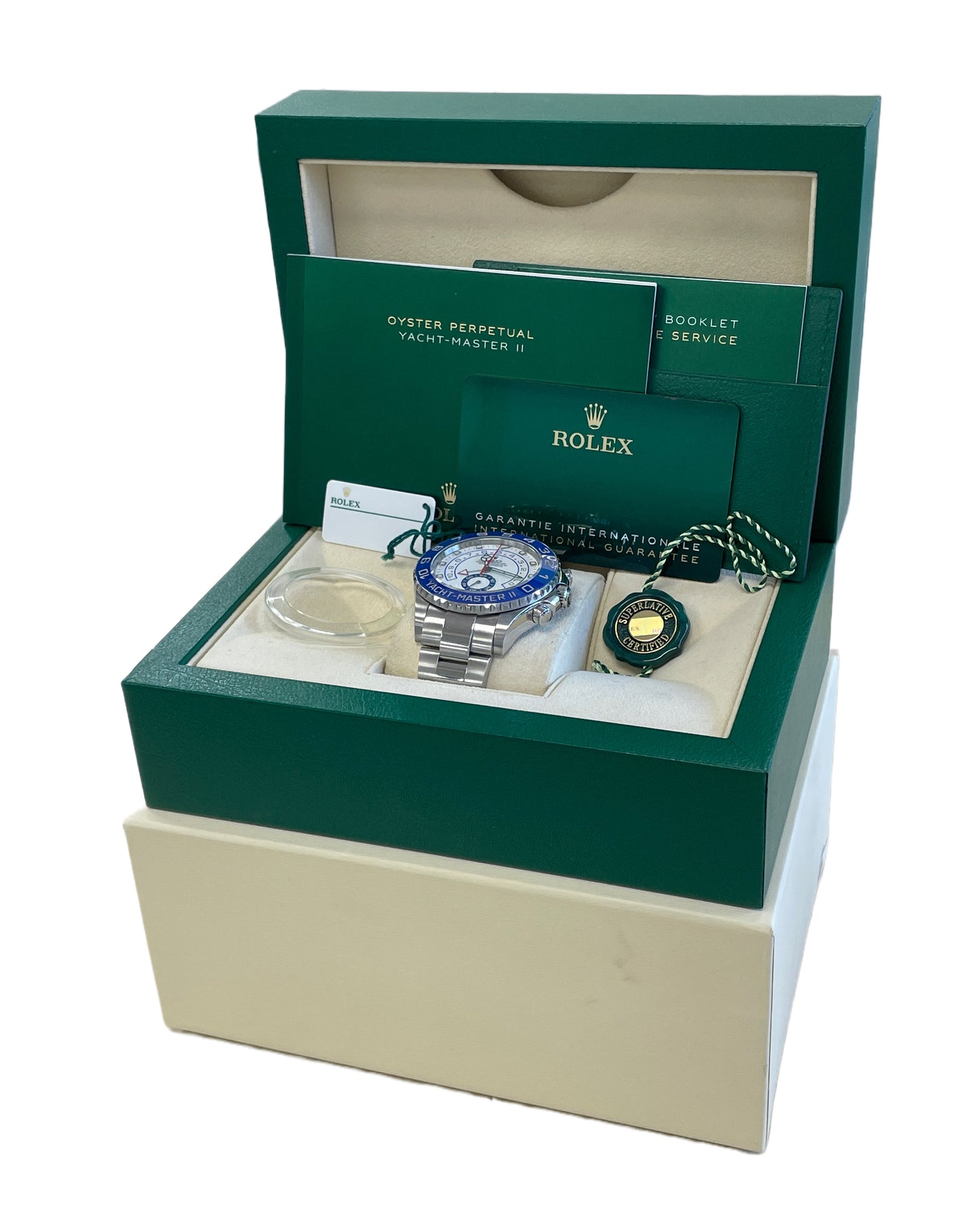 2020 NEW CARD Rolex Yacht-Master II 44mm NEW HANDS Blue 116680 PAPERS Watch B+P